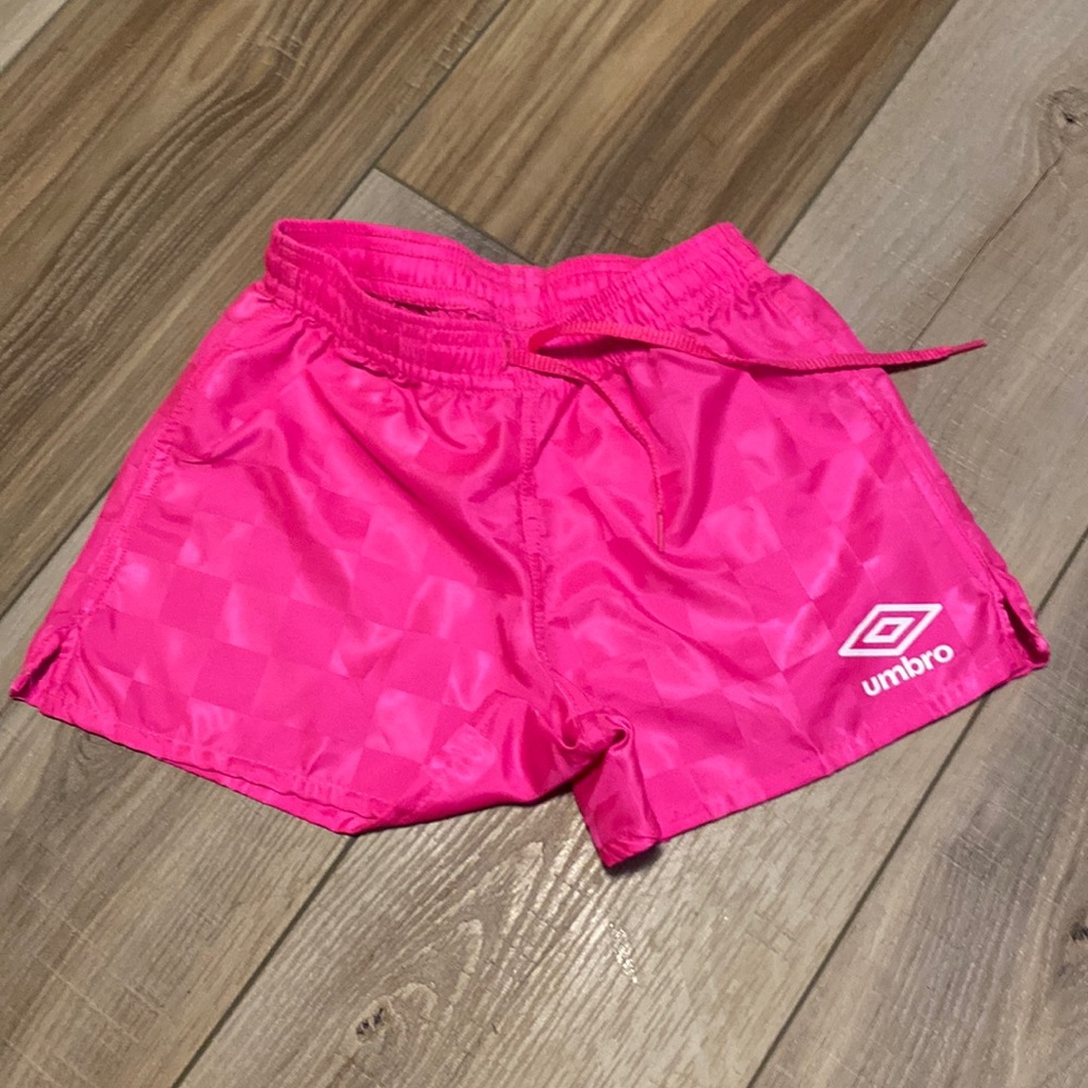 Hot a pink Umbro Youth shorts